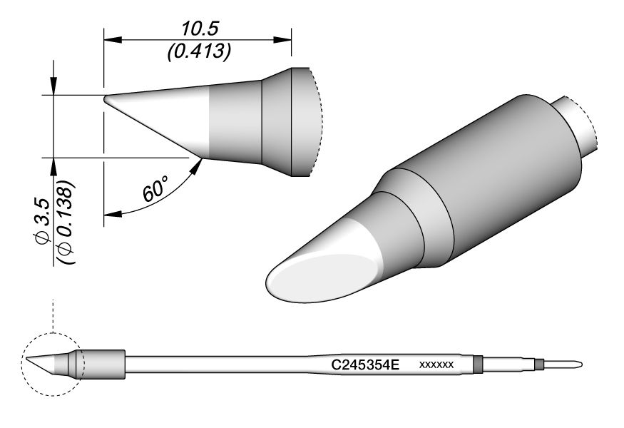 Cartridge Bevel Ø3,5 HT L EL-10PK