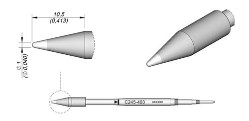 CARTRIDGE CONICAL Ø 1.0 HT | Pack of 10