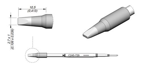 CARTRIDGE CHISEL 2.7 X 1 | Pack of 10