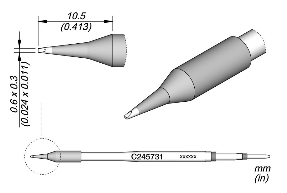 CARTRIDGE CHISEL 0.6 X 0.3 | Pack of 10