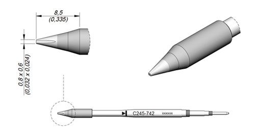 CARTRIDGE CHISEL 0.8 X 0.6 HT | Pack of 10