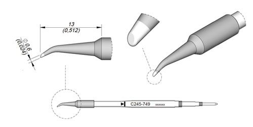 CARTRIDGE BENT BEVEL Ø 0.6 S2 | Pack of 10