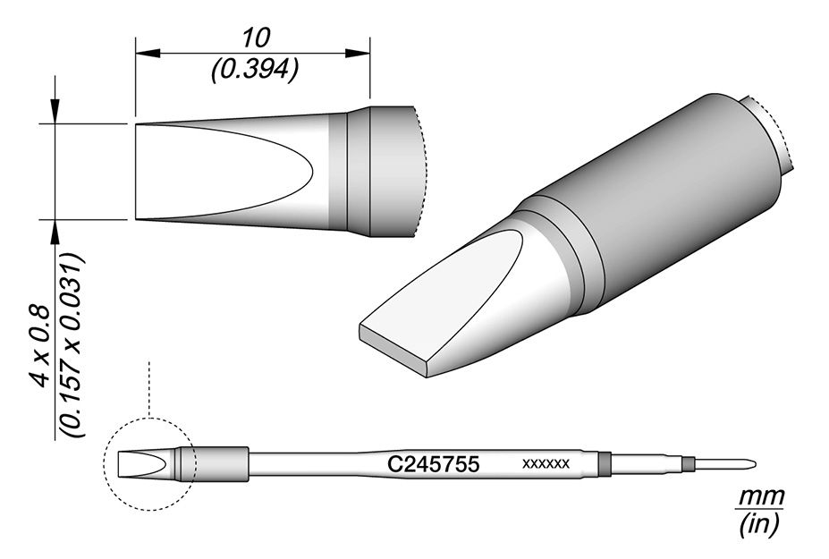 CARTRIDGE CHISEL 4 X 0.8 HT | Pack of 10