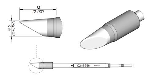 CARTRIDGE BEVEL Ø 5 | Pack of 10