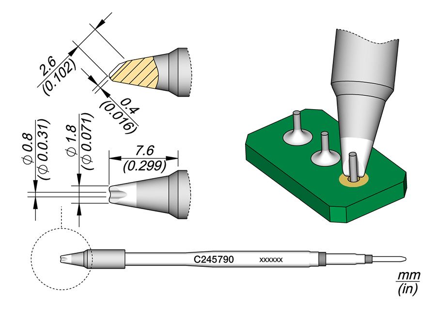 Cartridge Pin/Connector Ø 0.8-10PK