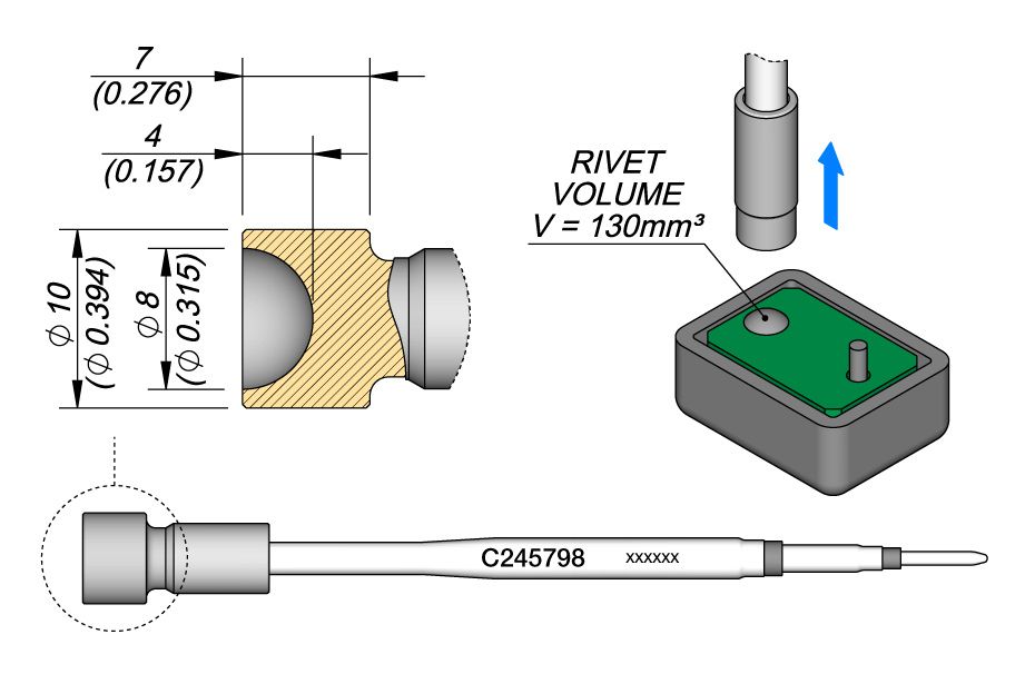 CARTRIDGE PLASTICS RIVET Ø 8 | Pack of 10