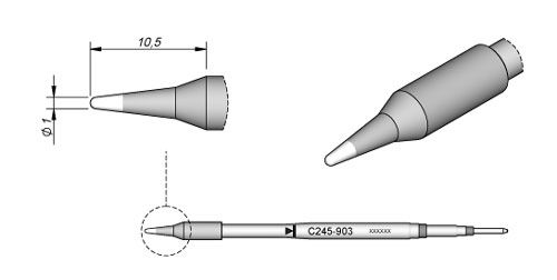 Cartridge Conical Ø 1.0 S1-10PK