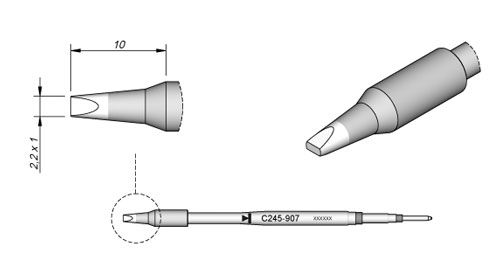 Cartridge Chisel 2.2 x 1-10PK