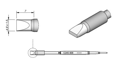 CARTRIDGE CHISEL 4.8X1.5 HT S1 | Pack of 10