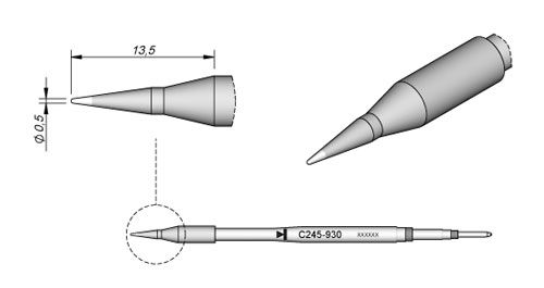Cartridge Conical Ø 0.5 S2-10PK