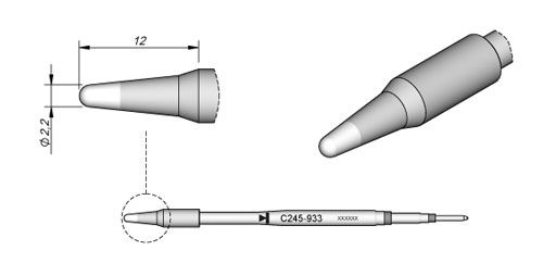 CARTRIDGE CONICAL Ø 2.2 | Pack of 10