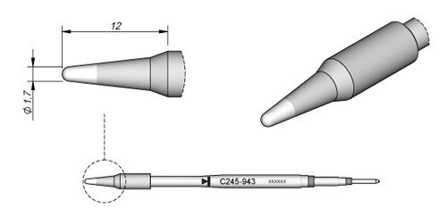 CARTRIDGE CONICAL Ø 1.7 | Pack of 10