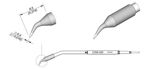 CARTRIDGE BENT Ø 0.4 | Pack of 10
