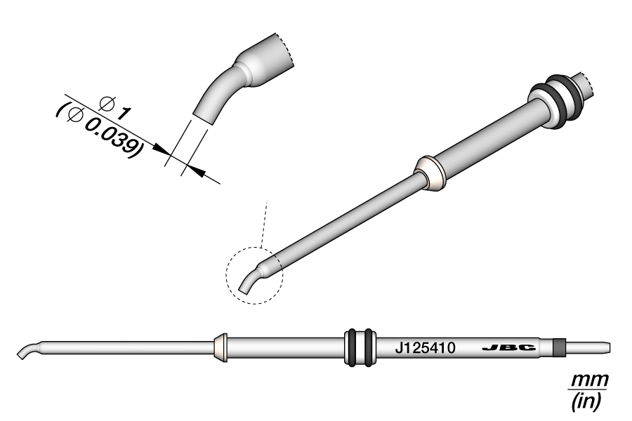 Cartridge JNA Ø1.0MM 45º-10PK