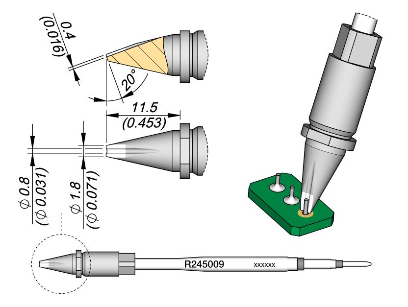 CARTRIDGE PIN-CONNECTOR Ø 0.8 S1| Pack of 10