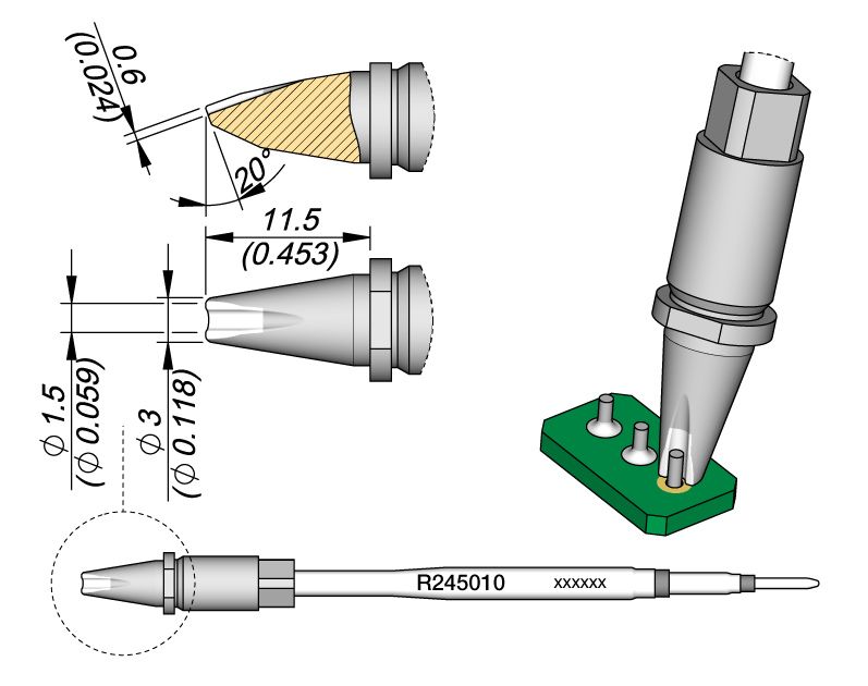 CARTRIDGE PIN-CONNECTOR Ø 1.5 S1| Pack of 10