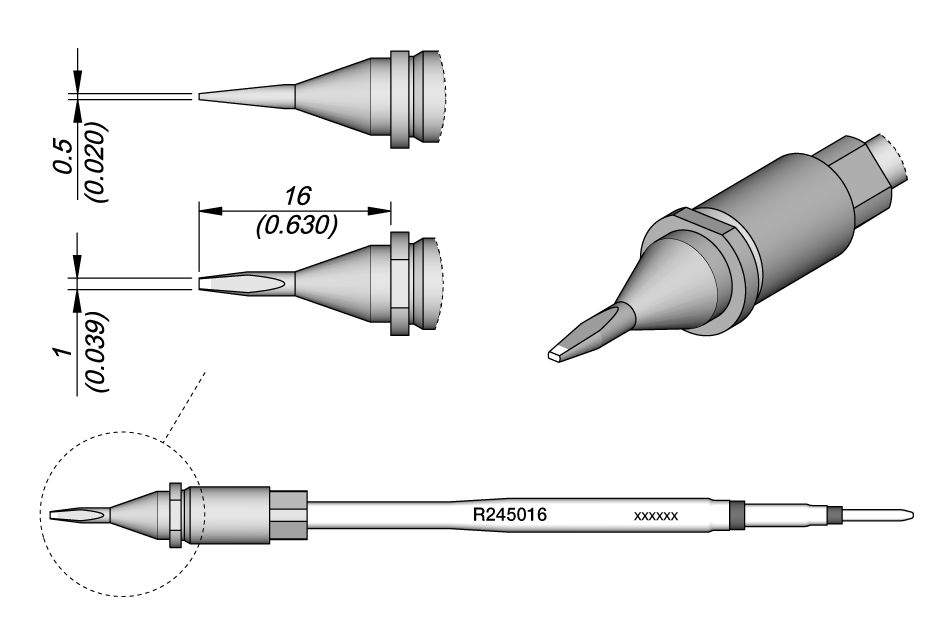 Cartridge Chisel 1 x 0.5-10PK