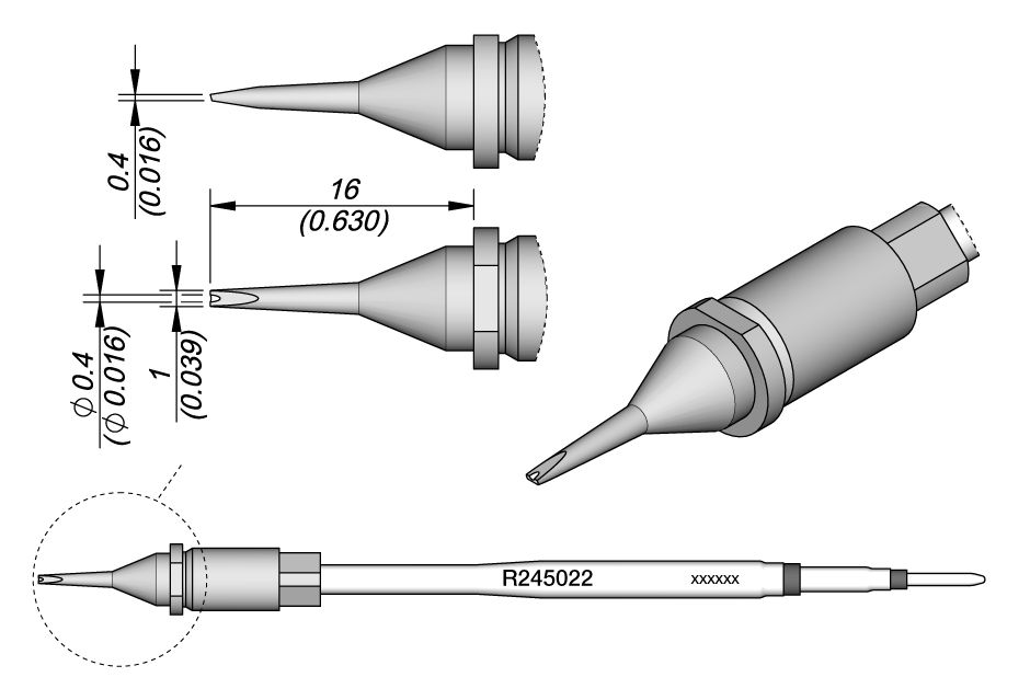 CARTRIDGE GROOVED CHISEL 1X0.4 | Pack of 10