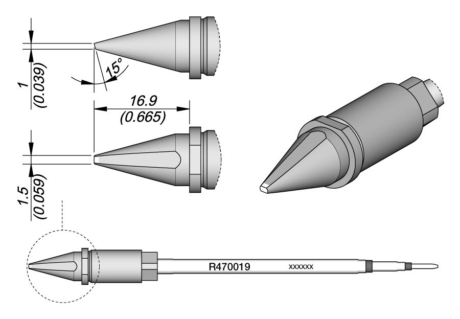 CARTRIDGE CHISEL 1.5 X 1 S1 | Pack of 10