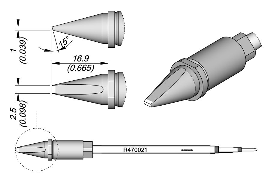 CARTRIDGE CHISEL 2.5 X 1 S1 | Pack of 10