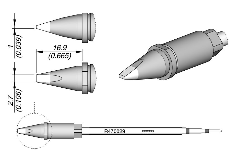 Cartridge Chisel 2.7 X 1-10PK