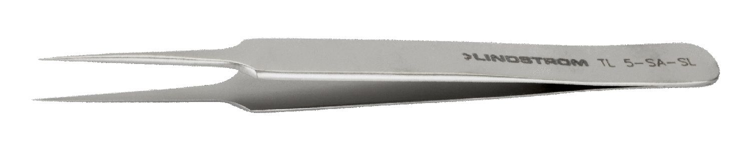 Lindstrom 5-SA-SL Service Level ESD-Safe Stainless Steel Tweezer with Straight, Extra-Fine, Pointed Tips