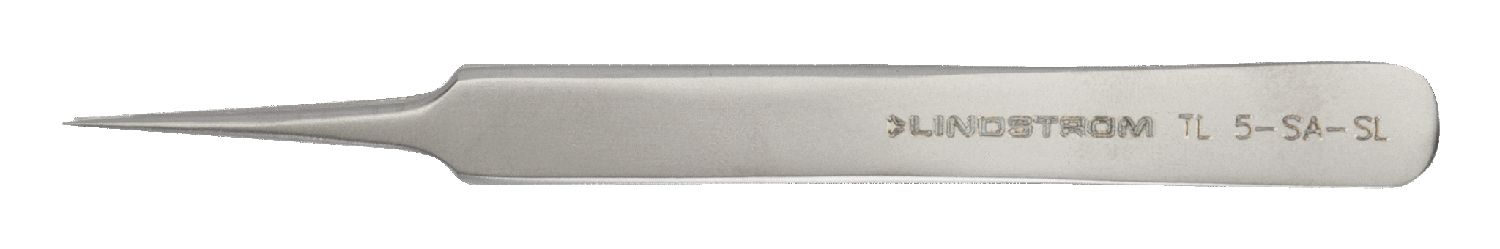 Lindstrom 5-SA-SL Service Level ESD-Safe Stainless Steel Tweezer with Straight, Extra-Fine, Pointed Tips