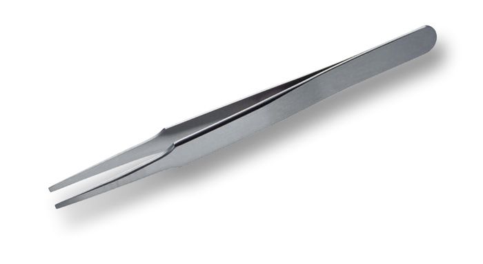 Lindstrom F-SA High Precision ESD-Safe Stainless Steel Tweezer with Straight, Flat, Squared-End Tips