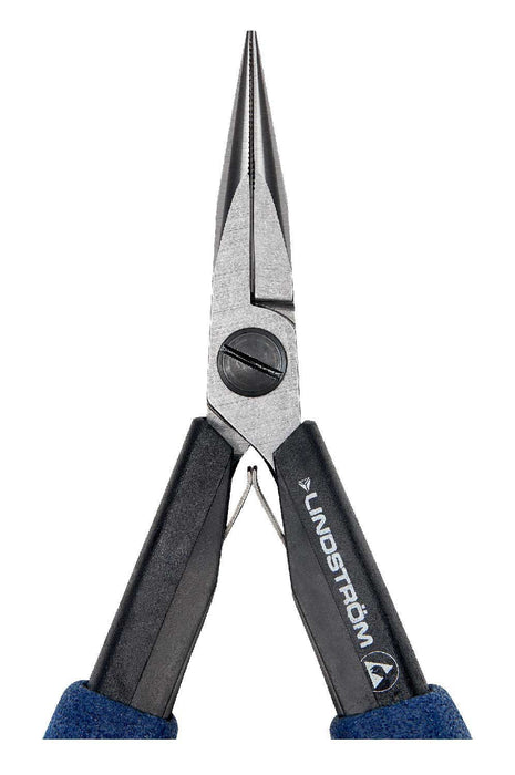 Lindstrom HS-7891 HS Series ESD-Safe Medium, Long Chain Snipe Nose Pliers with Serrated Jaw & Long HandSaver Handles, 6.47" OAL