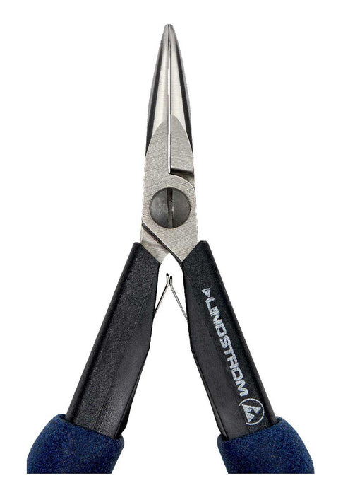 Lindstrom HS-7892 HS Series ESD-Safe Medium, Long, Bent Chain Snipe Nose Pliers with 60&deg; Angled Smooth Jaw & Long HandSaver Handles, 6.35" OAL