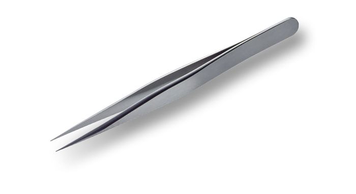 Lindstrom 0C9-SA Stainless Steel Tweezer with Fine, Flat Edge Tips