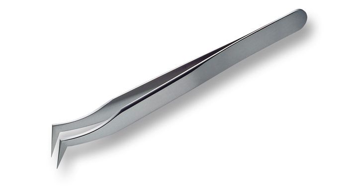 Lindstrom 6-SA High Precision ESD-Safe Stainless Steel Tweezer with Angled, Flat, Pointed Tips