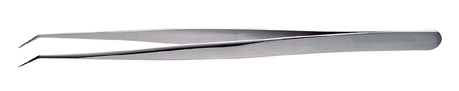 Lindstrom 65A-SA High Precision ESD-Safe Stainless Steel Tweezer with Bent, Long, Fine, Pointed Tips