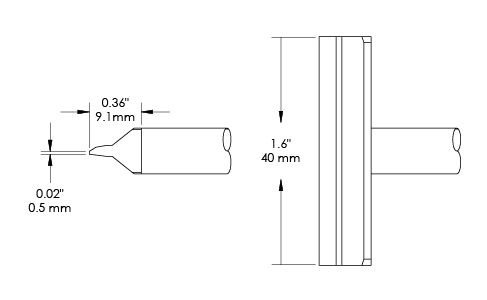 Metcal CCV-BL400 Blade Solder Rework Tip, 40 x 9.1mm