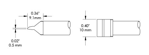 Metcal CFV-BL100 Blade Solder Rework Tip, 10 x 9.1mm