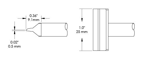 Metcal CFV-BL250 Blade Solder Rework Tip, 25 x 9.1mm