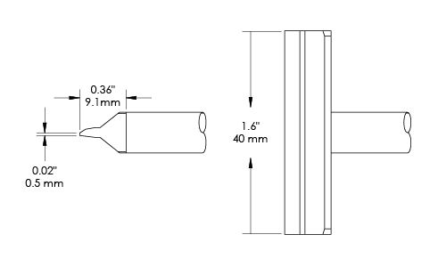 Metcal CFV-BL400 Blade Solder Rework Tip, 40 x 9.1mm