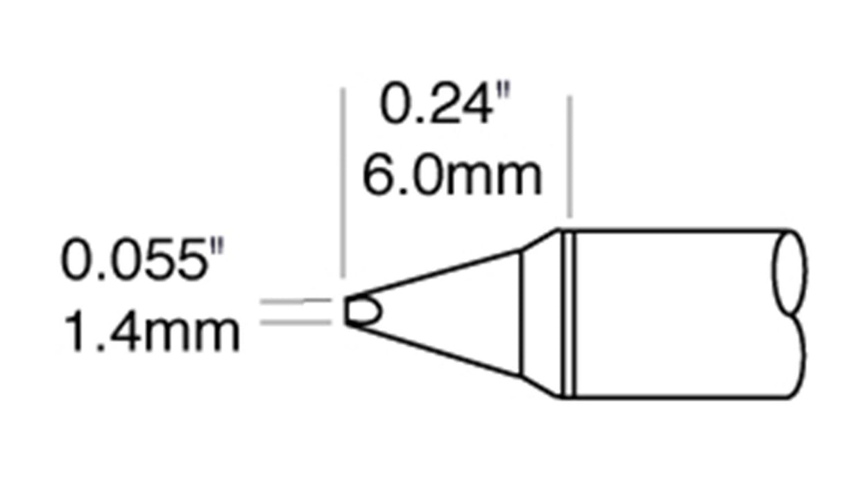 CARTRIDGE, CHISEL, 1.4MM X 6MM LG, 35DEG-10PK