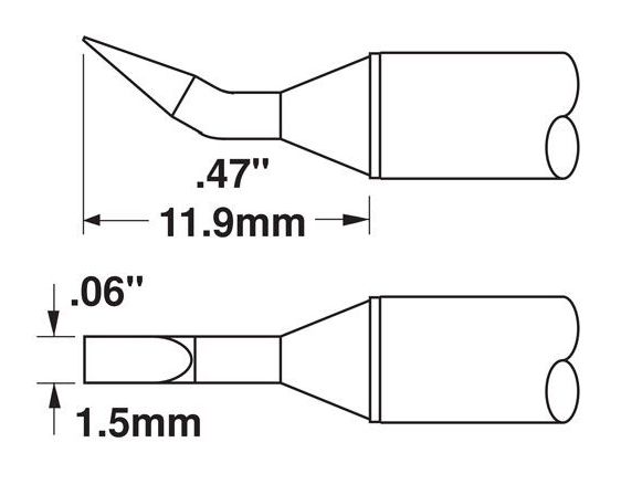 CARTRIDGE, CHISEL, REACH, 1.4MM X 12MM LG, 30DEG-10PK