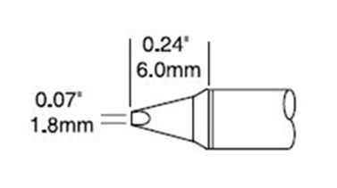 CARTRIDGE, CHISEL, 1.8MM X 6MM LG, 35DEG-10PK