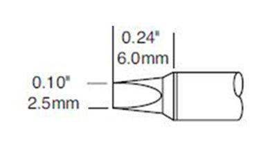 CARTRIDGE, CHISEL, 2.5MM X 6MM LG, 30DEG-10PK