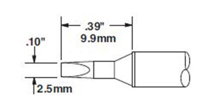 CARTRIDGE, CHISEL, 2.5MM X 10MM LG, 30DEG-10PK