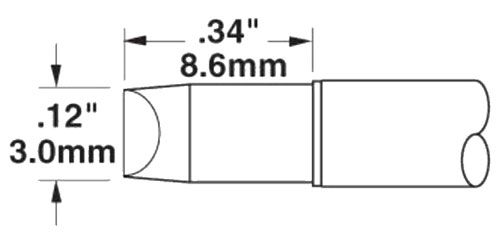 CARTRIDGE, CHISEL 3MM X 9MM LG-10PK