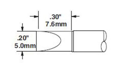 CARTRIDGE, CHISEL, LARGE, 5MM X 8MM LG, 30DEG-10PK