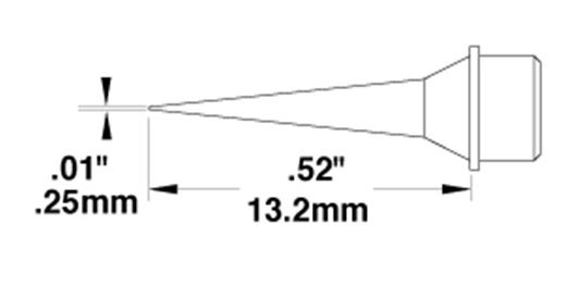 CARTRIDGE, CONICAL, 0.25MM X 13.5MM LG-10PK