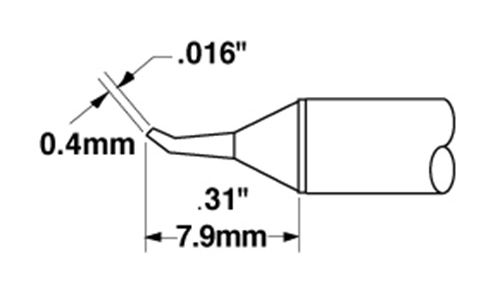 CARTRIDGE, CONICAL, BENT 35DEG, 0.6MM X 8MM LG-10PK