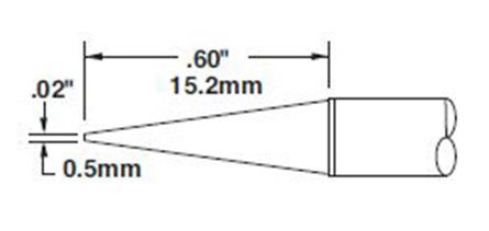 CARTRIDGE, CONICAL, 0.5MM X 15MM LG-10PK