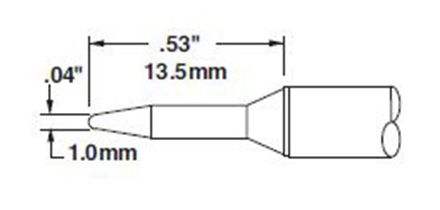 CARTRIDGE, CONICAL, 1MM X 13MM LG-10PK