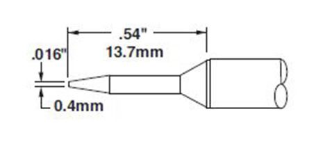 CARTRIDGE, CONICAL, 0.6MM X 14MM LG-10PK