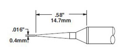 CARTRIDGE, CONICAL, 0.4MM X 15MM LG-10PK